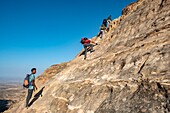 Ethiopia, Tigray regional state, Gheralta range, trekking towards Maryam Korkor's church