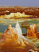 Ethiopia, Danakil depression, Afar region, Volcanic site of acid hot springs