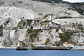 Italy, Sicily, Aeolian Islands, listed as World Heritage by UNESCO, Lipari Island, east coast, pumice quarry