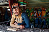 Marocco, Oued Ed-Dahab, Dakhla, portrait of a kite-surf instructor