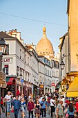 France, Paris, Butte Montmartre, Norvins Street and Sacre Coeur