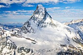 Switzerland, canton of Valais, Zermatt, (Matterhorn) (4478m) (aerial view)