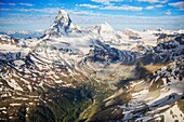 Switzerland, canton of Valais, Zermatt, (Matterhorn) (4478m) (aerial view)