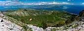 Griechenland, Ionische Inseln, Korfu, der Gipfel des Pantokrator, im Hintergrund Albanien