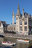 Belgium, East Flanders, Ghent, Graslei (Quai aux Herbes), along the Lys, old post office