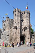 Belgien, Ostflandern, Gent, Schloss der Grafen von Flandern (Gravensteen) aus dem Jahr 1180