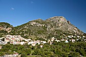 Greece, Crete, Spili, village nestled at the foot of the mountain