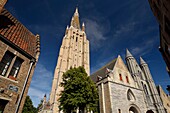 Belgium, West Flanders, Bruges, historical center listed as a UNESCO World Heritage, Saint Salvator Cathedral (Sint Salvatorskathedraal) built in the 10th century which is the oldest parish church in Bruges