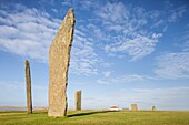 Vereinigtes Königreich, Schottland, Orkney-Inseln, Festland, Standing Stones of Stenness, Heart of Neolithic Orkney, von der UNESCO in die Liste des Weltkulturerbes aufgenommen