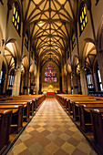 New York City, USA. Innenansicht der Episkopalkirche in der Wall Street, Downtown Manhattan.