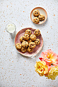 Oatmeal biscuits on a pink plate