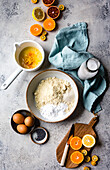 Ingredients for citrus almond flour pancakes