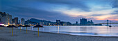 Gwangalli beach and Gwangan Bridge at dawn, Busan, South Korea, Asia