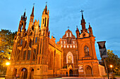 Saint Anne's Church and the Church of St. Francis and St. Bernard, UNESCO World Heritage Site, Vilnius, Lithuania, Europe