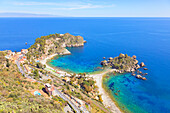 Isola Bella, high angle view, Taormina, Sicily, Italy, Mediterranean, Europe