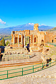 The Greek Theatre, Taormina, Sicily, Italy, Mediterranean, Europe