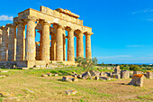 Temple of Hera (Temple E), Selinunte Archaeological Park, Selinunte, Trapani district, Sicily, Italy, Mediterranean, Europe