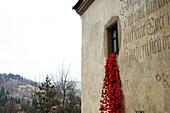 Schloss Bran, (Dracula-Schloss) erbaut von Sachsen im Jahre 1377, die das Privileg von Ludwig I. von Ungarn erhielten, Bran, in der Nähe von Brasov, Siebenbürgen, Rumänien, Europa