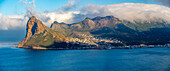 Blick auf die Hout Bay vom Chapmans Peak Drive aus, Hout Bay, Tafelberg-Nationalpark, Kapstadt, Westkap, Südafrika, Afrika