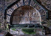 Alexander MacLeods Grabmal in der St. Clements Church, Rodel, Isle of Harris, Äußere Hebriden, Schottland, Vereinigtes Königreich, Europa