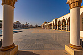 View of Arrival Piazza in Sahl Hasheesh Old Town, Sahl Hasheesh, Hurghada, Red Sea Governorate, Egypt, North Africa, Africa