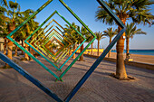 View of sculpture on the Corniche in Sahl Hasheesh Old Town, Sahl Hasheesh, Hurghada, Red Sea Governorate, Egypt, North Africa, Africa