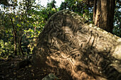 Petroglyphen auf der Finca Magdalena, Insel Ometepe, Bundesstaat Rivas, Nicaragua, Mittelamerika