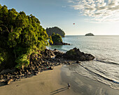 Aerial view of Manuel Antonio Beach, Manuel Antonio National Park, Puntarenas Province, Costa Rica, Central America