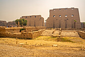 View of the entrance to Karnak Temple Complex, UNESCO World Heritage Site, near Luxor, Thebes, Egypt, North Africa, Africa