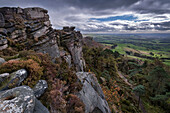 Die Roaches-Felsformation im Herbst, in der Nähe von Leek, Peak District National Park, Staffordshire Moorlands, Staffordshire, England, Vereinigtes Königreich, Europa