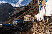 Houses of Lang Tang Village, a high altitude village on the Lang Tang Valley Trek, Himalayas, Nepal, Asia