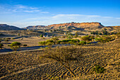 Berglandschaft entlang der Straße von Asmarra nach Qohaito, Eritrea, Afrika