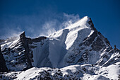 Snow covered mountain summit, Lang Tang Trek, Himalayas, Nepal, Asia