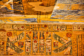 Reliefs, Wand und Decke, Grabkammer, Grabmal von Ramses IV, KV2, Tal der Könige, Antikes Theben, UNESCO-Welterbe, Luxor, Ägypten, Nordafrika, Afrika