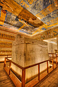 Sarcophagus, Burial Chamber, Tomb of Rameses IV, KV2, Valley of the Kings, Ancient Thebes, UNESCO World Heritage Site, Luxor, Egypt, North Africa, Africa