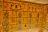 Baboons and Tutankhamum's Boat to the Afterlife, West Wall, Burial Chamber, Tomb of Tutankhamun (King Tut), KV62, Valley of the Kings, Ancient Thebes, UNESCO World Heritage Site, Luxor, Egypt, North Africa, Africa