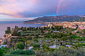 Panoramic view of Sorrento and Bay of Naples, Sorrento, Campania, Italy, Mediterranean, Europe