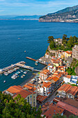 View of Sorrento harbour and Bay of Naples, Sorrento, Campania, Italy, Mediterranean, Europe