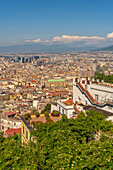 Elevated view of Naples skyline from Castel Sant'Elmo, Naples, Campania, Italy, Europe