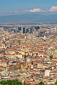 Elevated view of Naples skyline from Castel Sant'Elmo, Naples, Campania, Italy, Europe