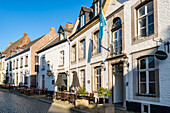 Street with traditional Dutch houses in Thorn, white village, Limburg, The Netherlands, Europe