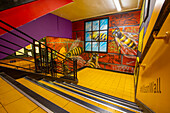 Afflecks, Shopping Emporium, interior view of stairs, Northern Quarter, Manchester, England, United Kingdom, Europe