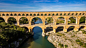 The Pont du Gard, a Roman aqueduct, UNESCO World Heritage Site, Vers-Pont-du-Guard, Occitanie, France, Europe