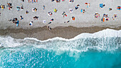 Luftaufnahme der Strandpromenade, Nizza, Alpes Maritimes, Französische Riviera, Frankreich, Europa