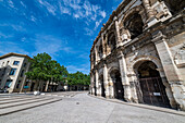 Roman amphitheatre, Nimes, Gard, Occitania, France, Europe