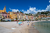 Küstenstadt Menton, Alpes Maritimes, Provence-Alpes-Côte d'Azur, Côte d'Azur, Frankreich, Europa