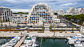 Futuristische Stadt am Meer, La Grande Motte, Herault, Okzitanien, Frankreich, Europa