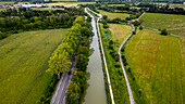 Canal du Midi bei Carcassonne, UNESCO-Welterbestätte, Aude, Okzitanien, Frankreich, Europa