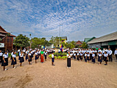 School children at the Green School in Kampong Tralach, Cambodia, Indochina, Southeast Asia, Asia