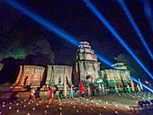 Apsara dancers performing in the Prasat Kravan Temple, dedicated to Vishnu in 921, during dinner, Angkor, Cambodia, Indochina, Southeast Asia, Asia